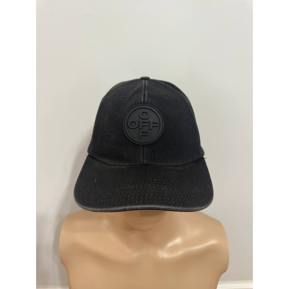 Off-White Logo Appliqued Denim Baseball Hat Cap Black